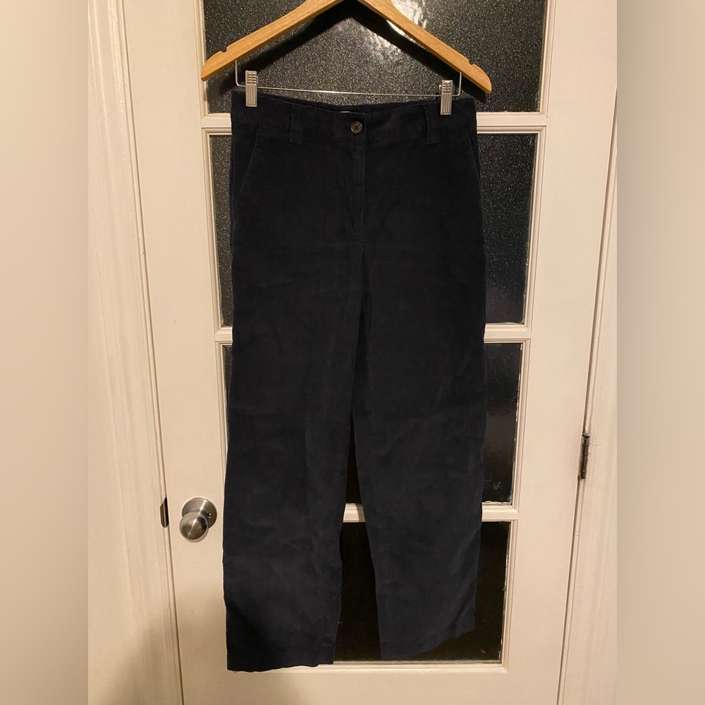 Aritzia Sunday Best Navy Corduroy Straight-Leg Pants